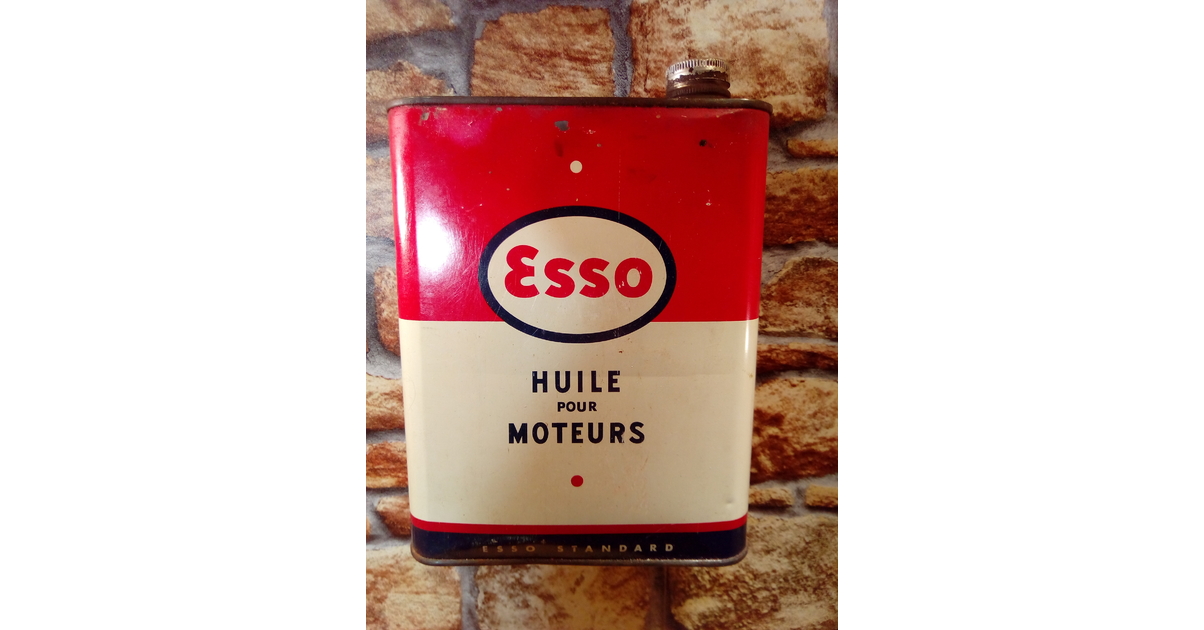 BIDON D HUILE Plein Garage  Esso Extra Motor Oil  1/2 L Années 50 60